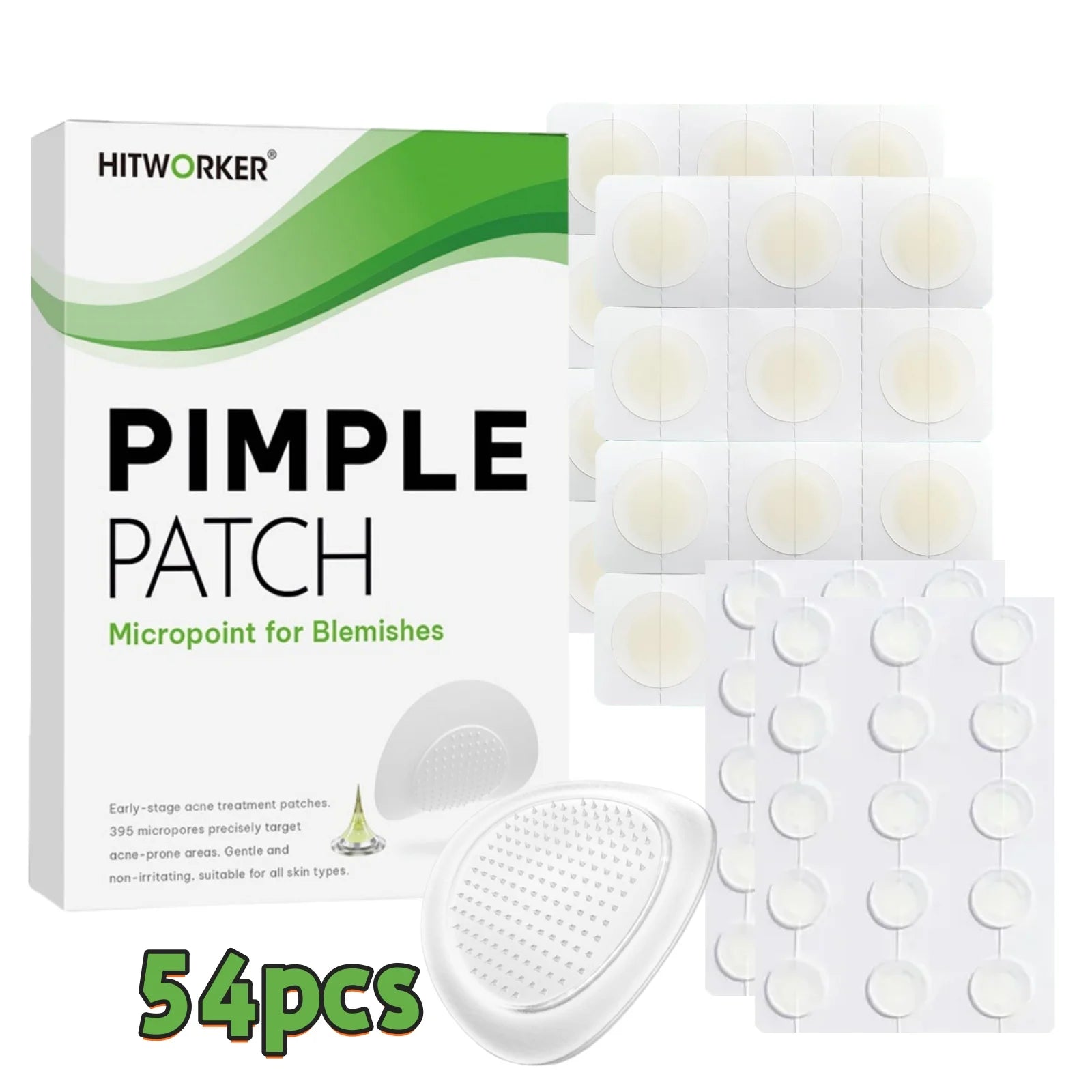 27/54/81-Piece HITWORKER Acne Patches - Infused with Salicylic Acid, Tea Tree Oil &amp; Calendula Oil | For Acne &amp; Blemishes, Residu