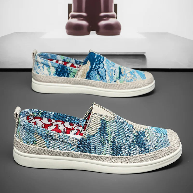 Summer Fresh Men Casual Canvas Sneakers Circulating Air Upper Cool Comfort Fit for Daily Errands Street Style Outfits