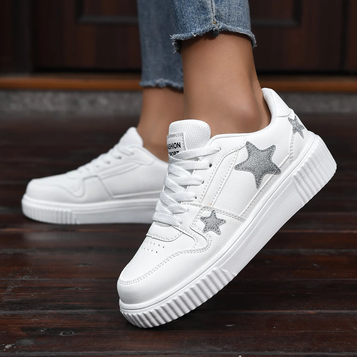 MAEDEF Women Shoes Flats Casual Shoes Men Sneaker White Shoes Female Sports Walking Couples Trainers Shoe Woman Vulcanized Shoes