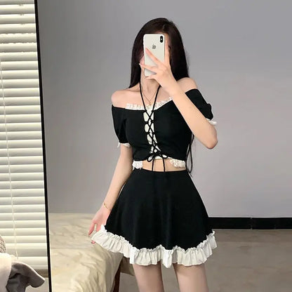 Instagram Style Women Two Piece Skirted Swimsuit Hot Spring Bathing Suit Slimming Tummy Control Fashion Beachwear