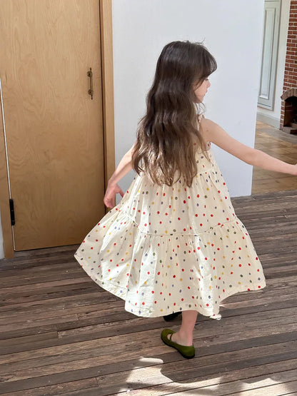 Girls Summer Polka Dot Princess Dress