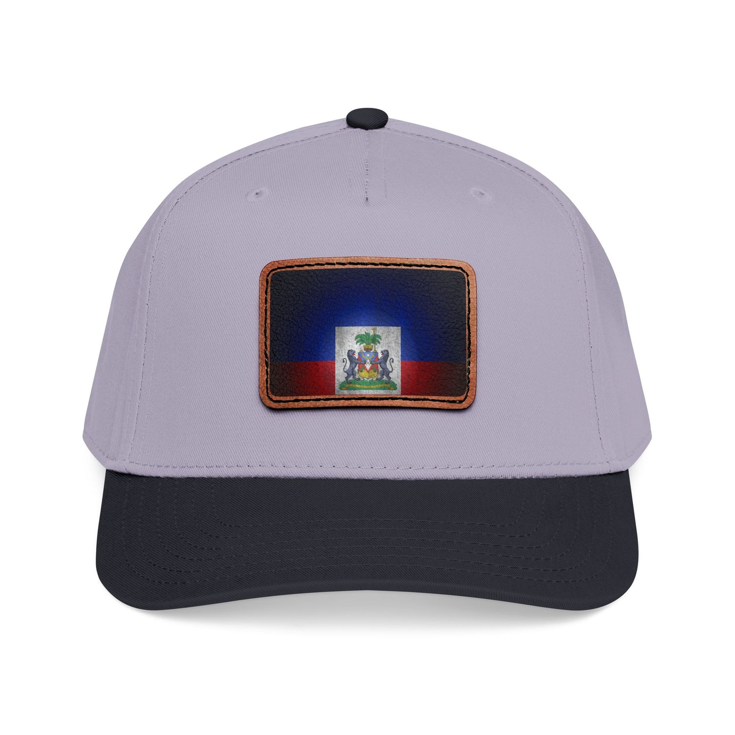 Haiti Flag Leather Patch Baseball Cap – Mid Profile Trucker Hat