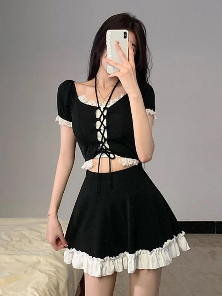 Instagram Style Women Two Piece Skirted Swimsuit Hot Spring Bathing Suit Slimming Tummy Control Fashion Beachwear