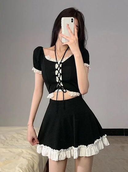 Instagram Style Women Two Piece Skirted Swimsuit Hot Spring Bathing Suit Slimming Tummy Control Fashion Beachwear