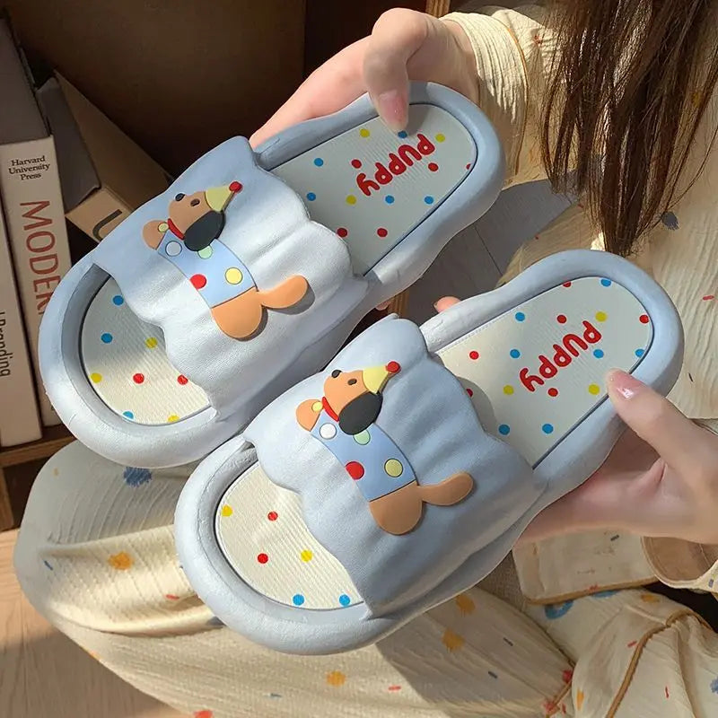 Cartoon Hot Dog Slippers for Women - Soft Anti-Slide Indoor/Outdoor Summer Sandals, Cute Couple Home Shoes
