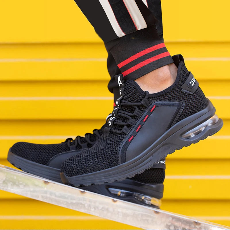 Men Air Cushion Safety Shoes Indestructible Work Shoes Sneakers Steel Toe Anti-smash Industrial Shoe Puncture-Proof footwear