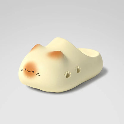 New creative black cat slippers for women summer soft cloud mules clogs woman strap sandal shoes cute kitty mary jane EVA sliper