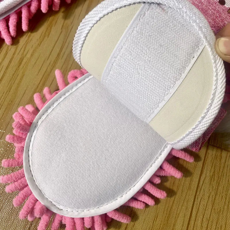 1 Pair Microfiber Cleaning Mop Slippers Washable Floor Cleaning House Mop Shoes Dusting Slippers Dirt Removal Tool Supplies