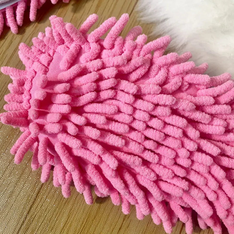 1 Pair Microfiber Cleaning Mop Slippers Washable Floor Cleaning House Mop Shoes Dusting Slippers Dirt Removal Tool Supplies