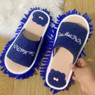 1 Pair Microfiber Cleaning Mop Slippers Washable Floor Cleaning House Mop Shoes Dusting Slippers Dirt Removal Tool Supplies