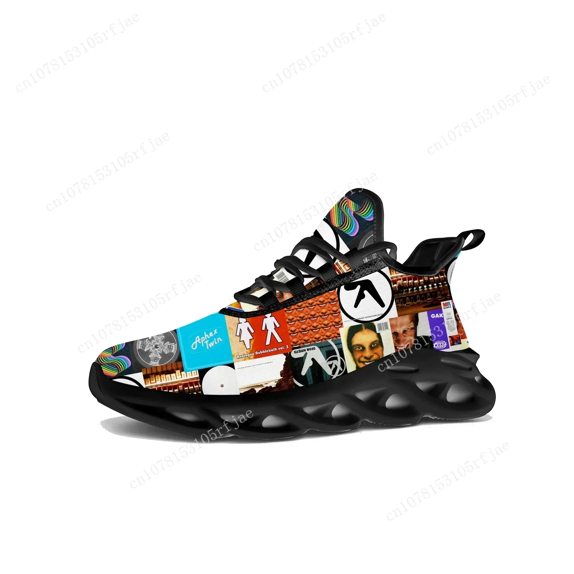 Aphex Twin Flats Sneakers Mens Womens Music DJ Mixer Sports Running Shoe Sneaker Lace Up Mesh Footwear Tailor-made Shoe Black