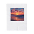 Sunset Surf Velveteen Plush Blanket – Tropical Beach Sunset with Surfers