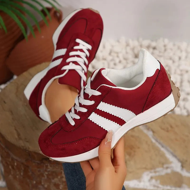 Fashionable New Style Elegant Lace Up Casual Shoes Women Spring/Autumn Round Toe Thick Sole Anti Slip Comfortable Sports Shoes