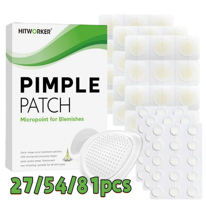 27/54/81-Piece HITWORKER Acne Patches - Infused with Salicylic Acid, Tea Tree Oil &amp; Calendula Oil | For Acne &amp; Blemishes, Residu