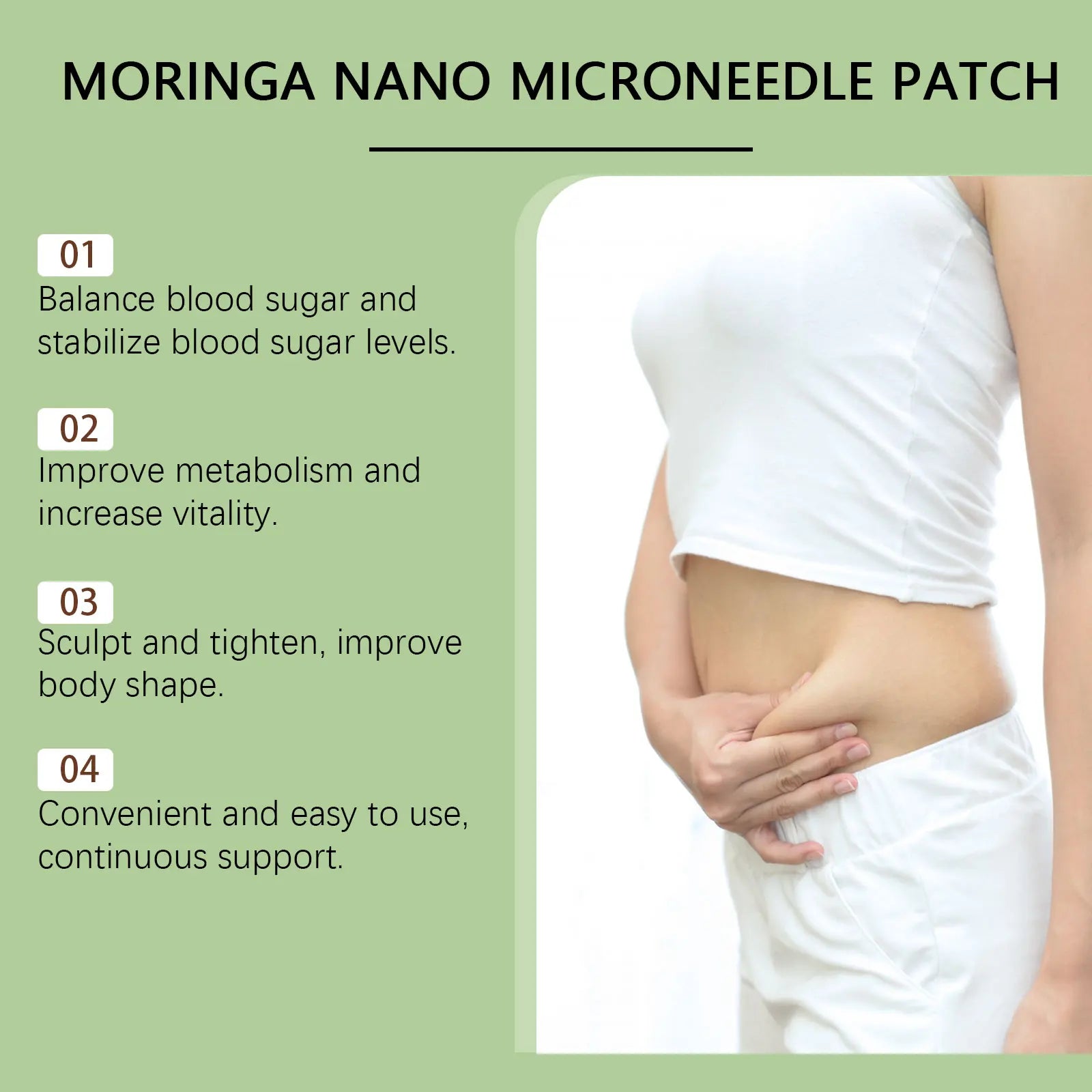 10 In 1 Overnight Microneedle Patch Natural Moringa Berberine NAD Plus Firming Skin Care Soluble Micro Darts Tightening Skincare