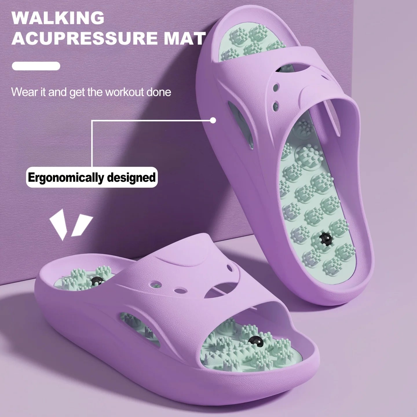 Women Men EVA Massage Slippers Thick Sole Bathroom Slides Non Slip Shower Sandals Soft Cushion Home Indoor Outdoor Beach Shoes