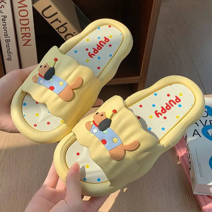 Cartoon Hot Dog Slippers for Women - Soft Anti-Slide Indoor/Outdoor Summer Sandals, Cute Couple Home Shoes