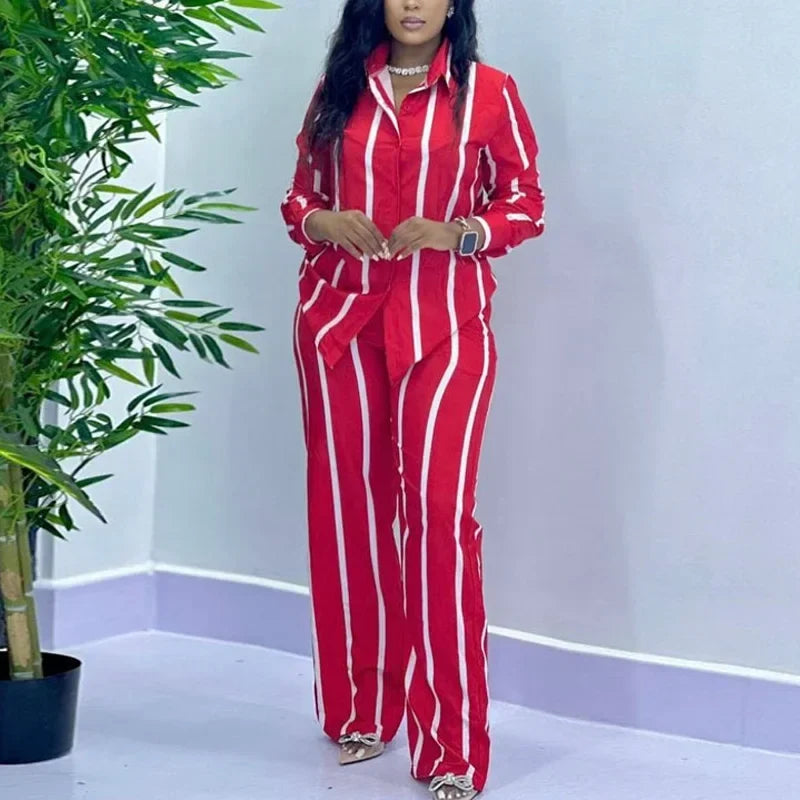 Stylish Stripe Two-Piece Set