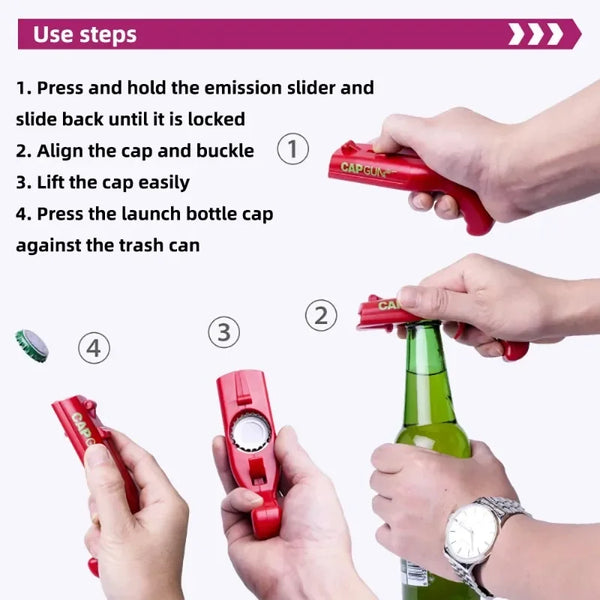 Cap Launching Bottle Opener