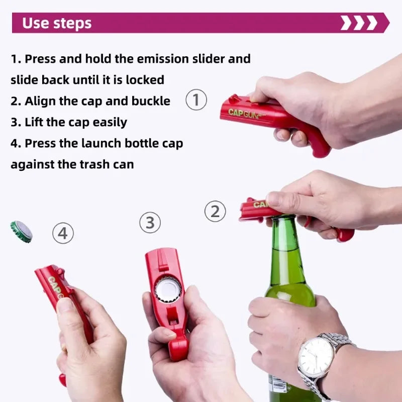 Cap Launching Bottle Opener