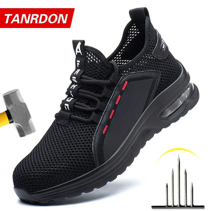 Men Air Cushion Safety Shoes Indestructible Work Shoes Sneakers Steel Toe Anti-smash Industrial Shoe Puncture-Proof footwear