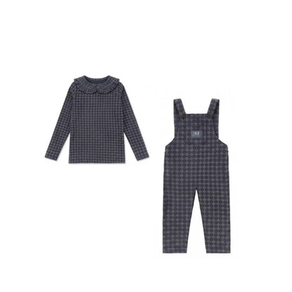 AP AW26 Navy Blue Corduroy Collection Kids Boy Girl Fashion Geometric Print shirt Family Matching Clothing Dress Top Jumper