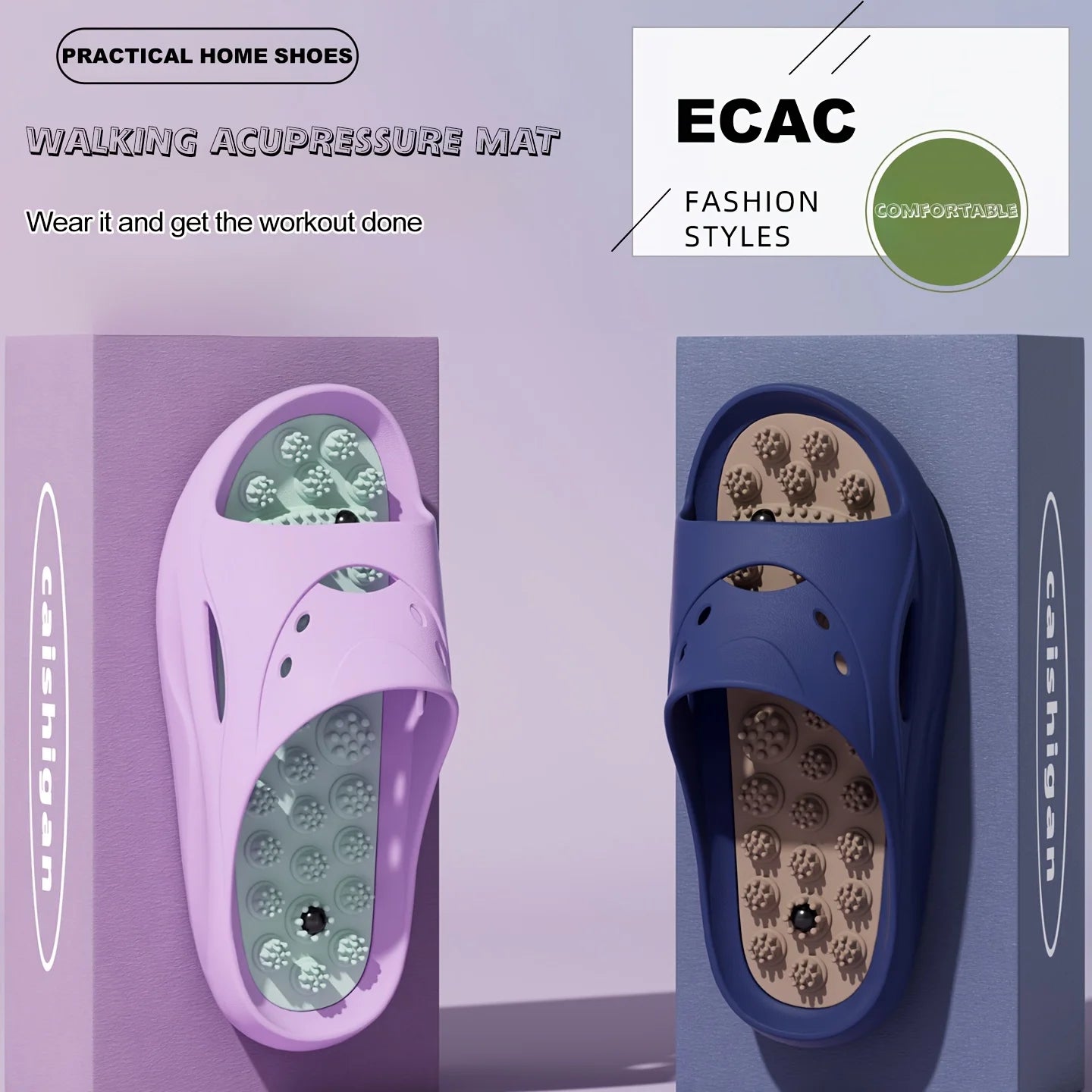 Women Men EVA Massage Slippers Thick Sole Bathroom Slides Non Slip Shower Sandals Soft Cushion Home Indoor Outdoor Beach Shoes