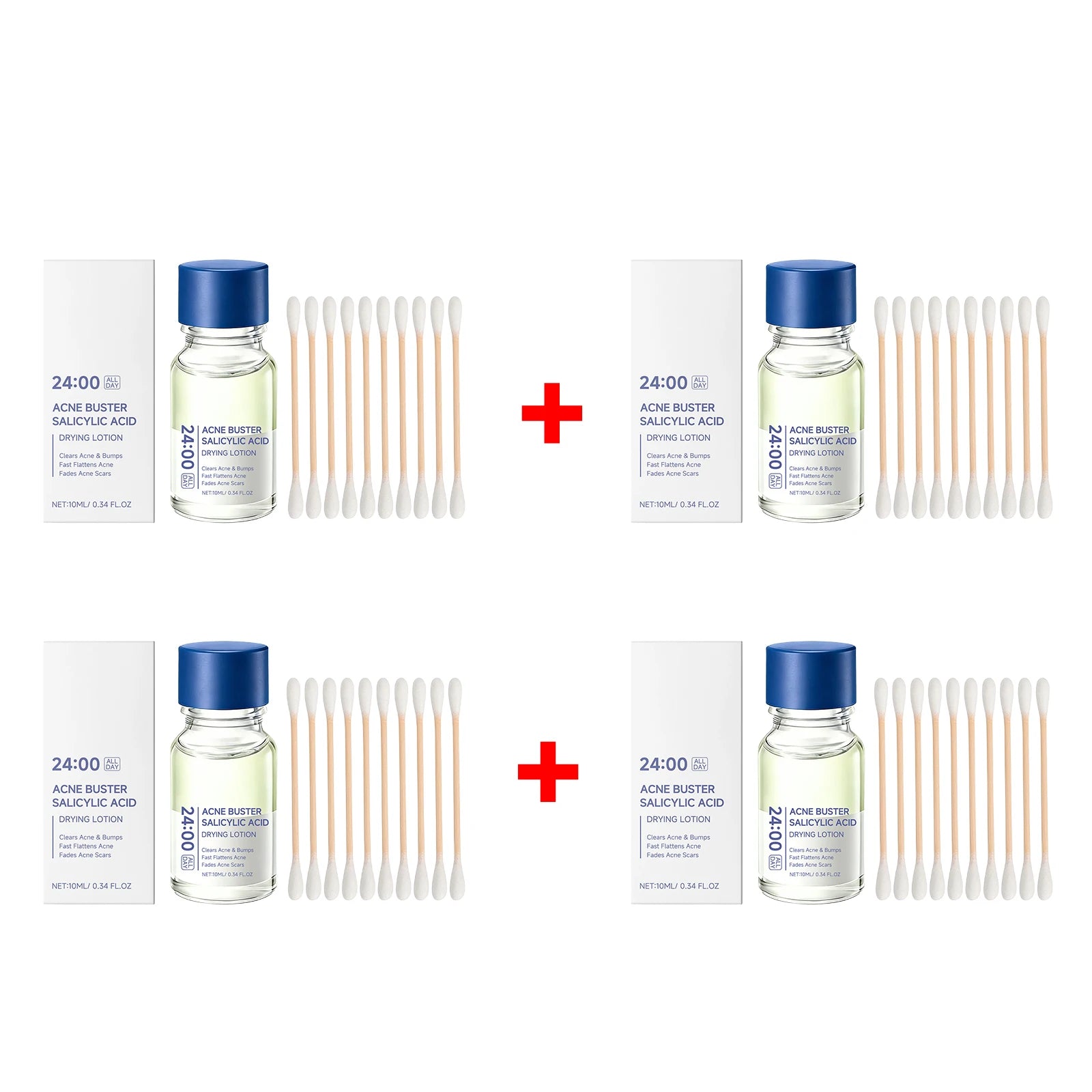 Salicylic Acid Drying Lotion Face Serum with Cotton Swab– Reduce Pimples &amp; Breakouts Fade Acne Scars Minimize Pores Skin Renewal