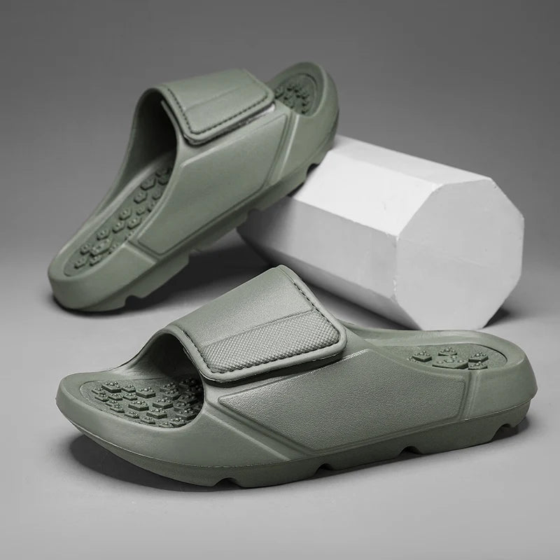 New Summer Men Massage Slippers Sides Indoor Outdoor Sandals Beach Casual Shoes Soft Sole Slides Men Flip-flops Men&
