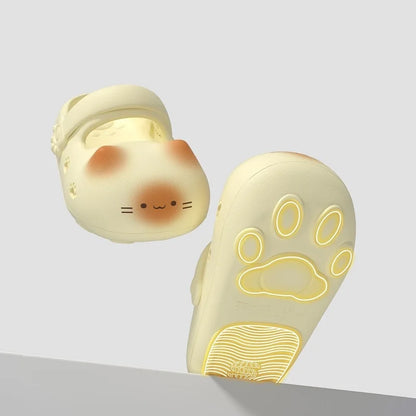 New creative black cat slippers for women summer soft cloud mules clogs woman strap sandal shoes cute kitty mary jane EVA sliper