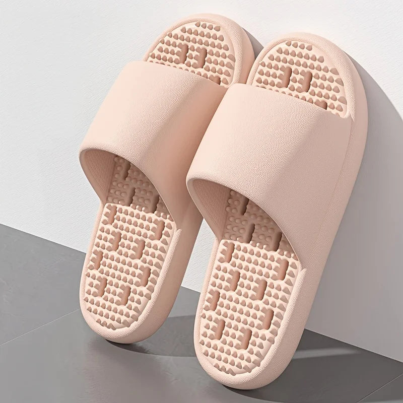 Women Summer Slippers Non Slip Quick Drying Shower Drainage Holes Soft Cushioned Breathable Beach Pool Shoes Slide Sandals