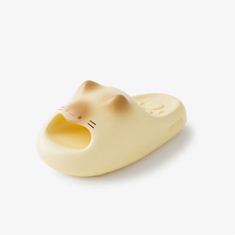 New creative black cat slippers for women summer soft cloud mules clogs woman strap sandal shoes cute kitty mary jane EVA sliper