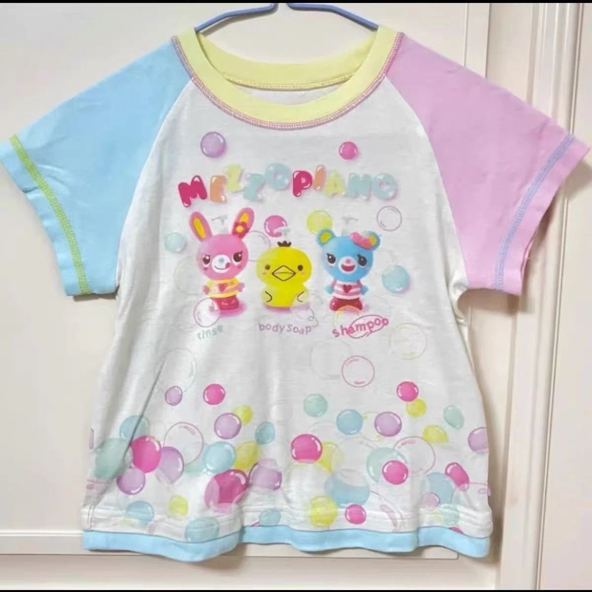 Sweet Kawaii Cartoon Bunny T Shirt Mini Skirt Two Piece Outfit Y2K Girls Raglan Short Sleeve Casual Street Daily Holiday Wear