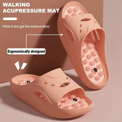 Women Men EVA Massage Slippers Thick Sole Bathroom Slides Non Slip Shower Sandals Soft Cushion Home Indoor Outdoor Beach Shoes