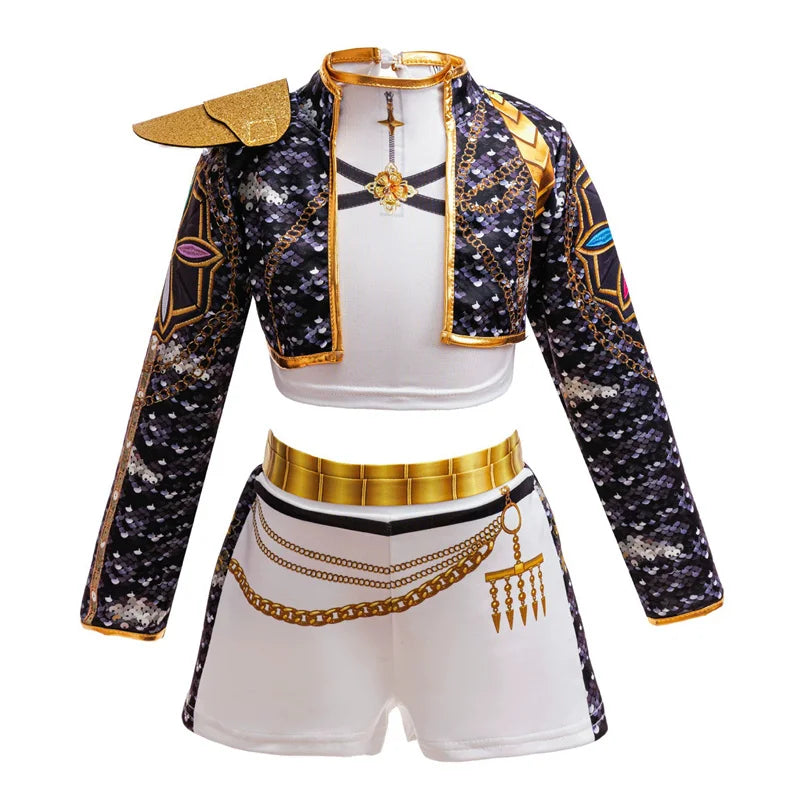 New Movie Role-playing Costume Suits Kids Girls Cartoon Cosplay Sets Children Fashion Stage Performance Clothing Outfits 4-12Y