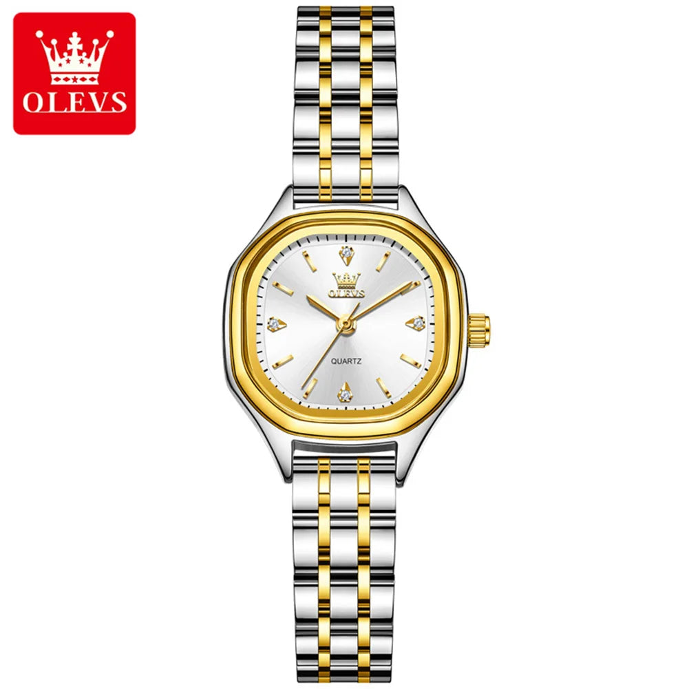 OLEVS 5888 Ladies Watches Gold Original Elegant Fashion Square Quartz Watch Waterproof Watches For Man Gifts Box Reloj