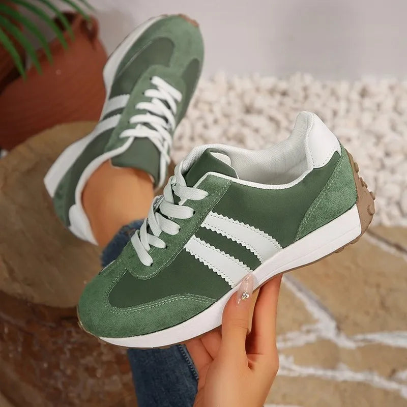 Fashionable New Style Elegant Lace Up Casual Shoes Women Spring/Autumn Round Toe Thick Sole Anti Slip Comfortable Sports Shoes