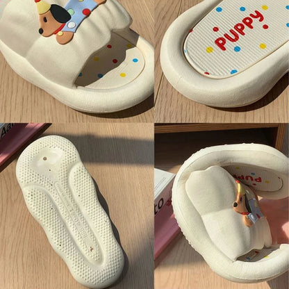Cartoon Hot Dog Slippers for Women - Soft Anti-Slide Indoor/Outdoor Summer Sandals, Cute Couple Home Shoes