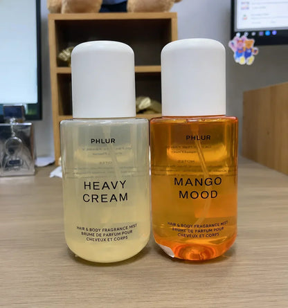 Phlur Heavy Cream + Mango Mood 50ML Hair &amp; Body Fragrance Mist Set, 2 Pack Perfume Spray Bundle