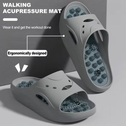 Women Men EVA Massage Slippers Thick Sole Bathroom Slides Non Slip Shower Sandals Soft Cushion Home Indoor Outdoor Beach Shoes