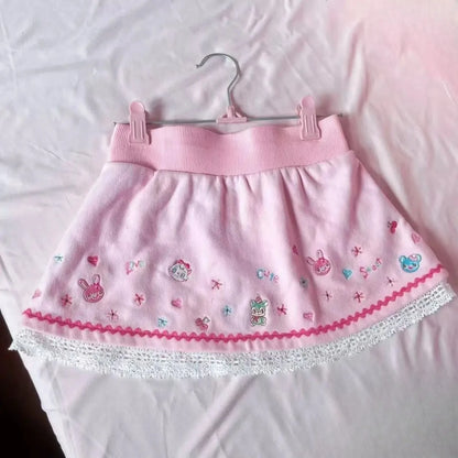 2026 Kawaii Clothing for Women Girls Y2K Crop Top Japanese Cute Printed T-Shirts Mini Skirts Outwear Casual Holiday Outfits