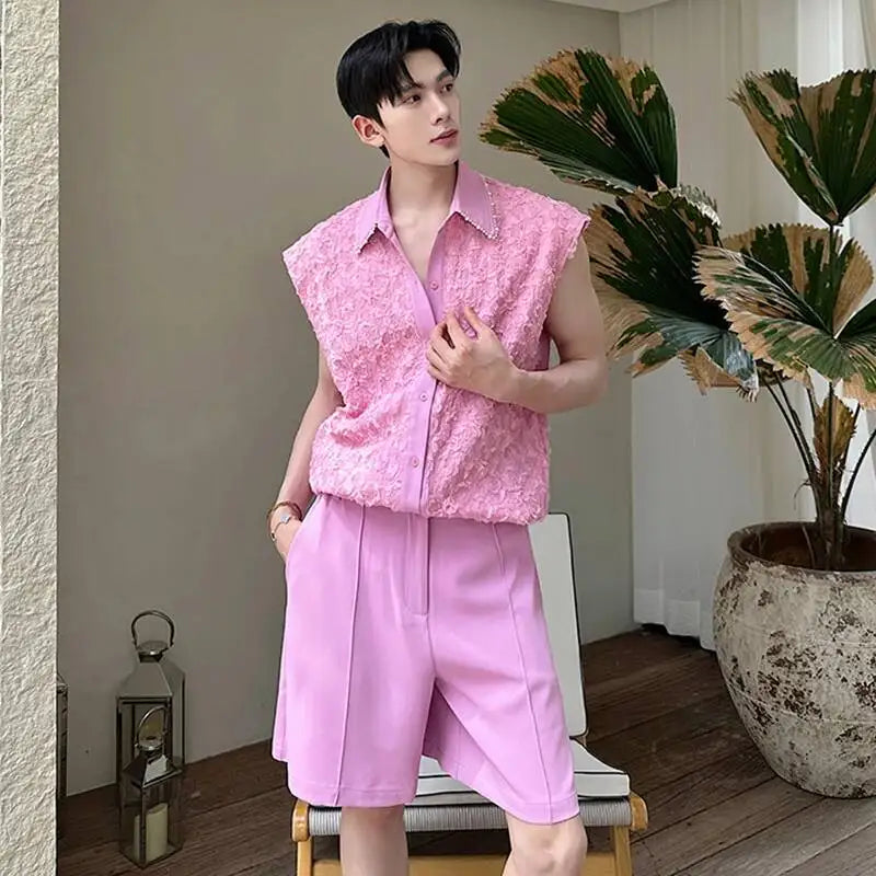 LUZHEN Tank Three-dimensional Patchwork Design Sleeveless 2025 Tops Summer Men&