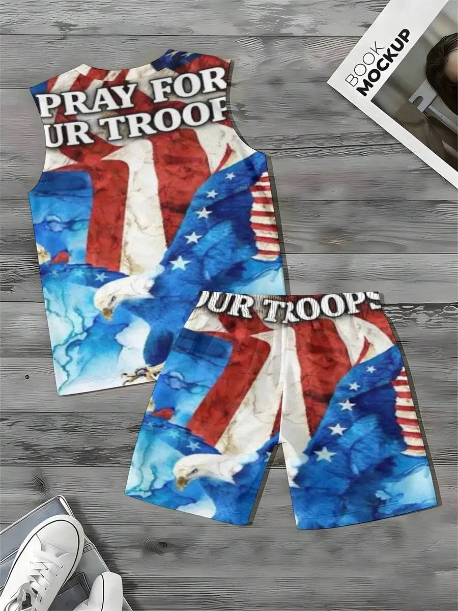 American Flag Eagle Design 2026 European &amp; American Spring Summer Autumn New Style Men&