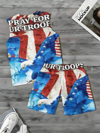 American Flag Eagle Design 2026 European &amp; American Spring Summer Autumn New Style Men&