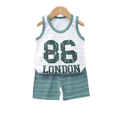 Vest+Shorts 2-Piece Clothing Set Cartoon Lion Pajamas Summer Kids Baby Boys Girls Cotton Casual Tracksuit Clothes Suit 1-6 Years