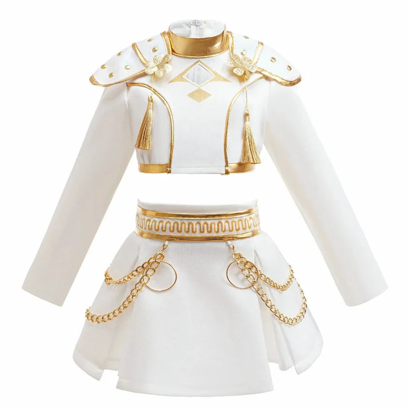 New Movie Role-playing Costume Suits Kids Girls Cartoon Cosplay Sets Children Fashion Stage Performance Clothing Outfits 4-12Y