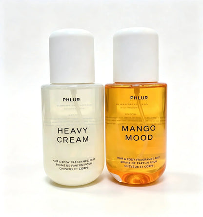 Phlur Heavy Cream + Mango Mood 50ML Hair &amp; Body Fragrance Mist Set, 2 Pack Perfume Spray Bundle