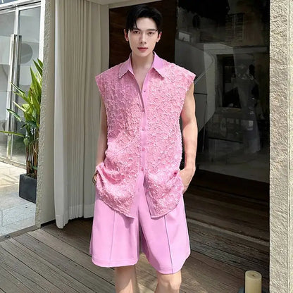 LUZHEN Tank Three-dimensional Patchwork Design Sleeveless 2025 Tops Summer Men&
