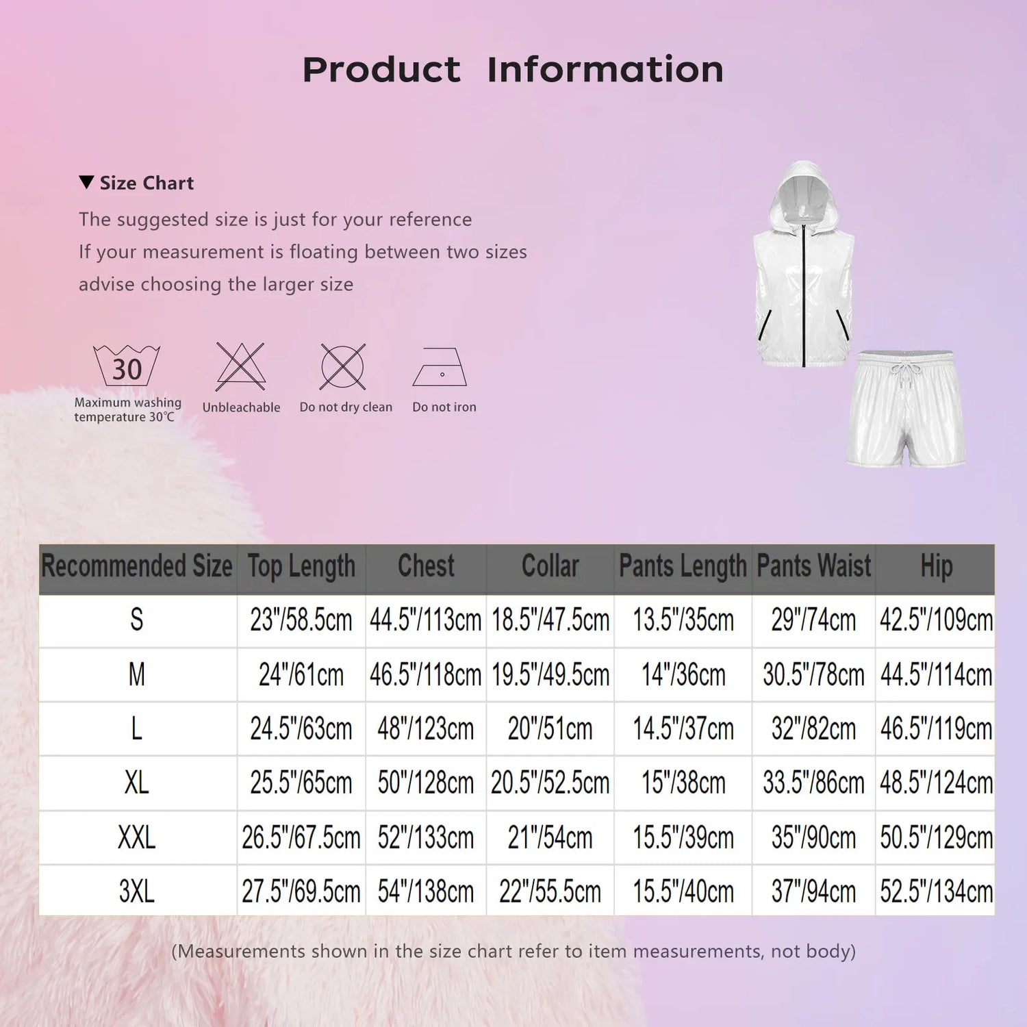 Mens Waterproof Hooded Vest Shorts Set Tracksuit Glossy Costume Front Zipper Waistcoat with Hood And Built-in Briefs Boxer Short
