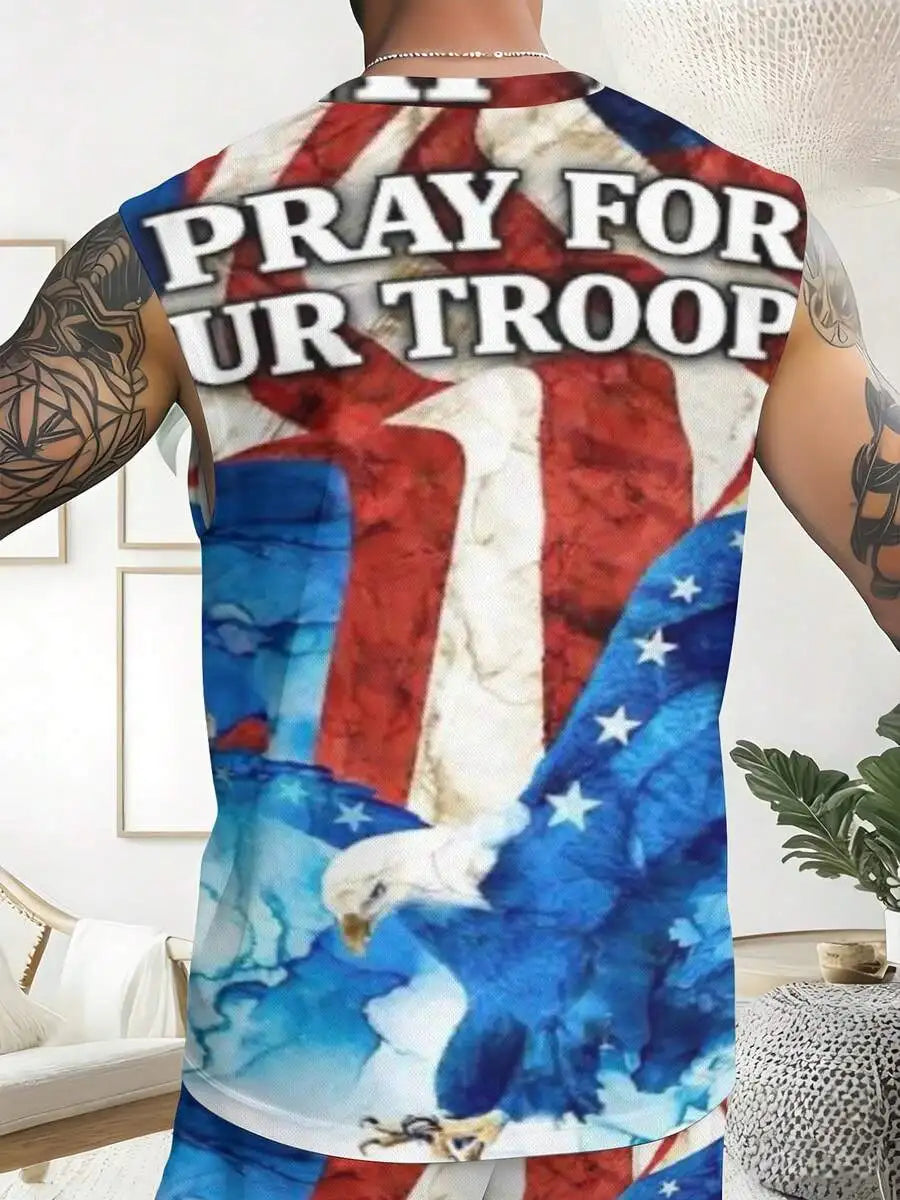 American Flag Eagle Design 2026 European &amp; American Spring Summer Autumn New Style Men&
